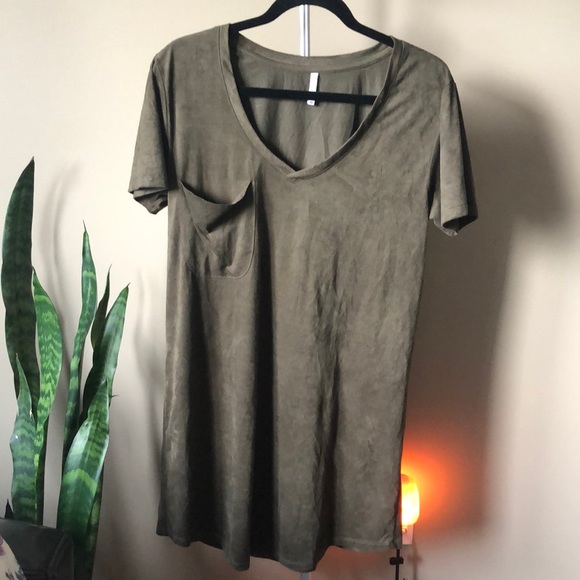 Z-Supply T-Shirt style casual dress faux suede M - Picture 5 of 10
